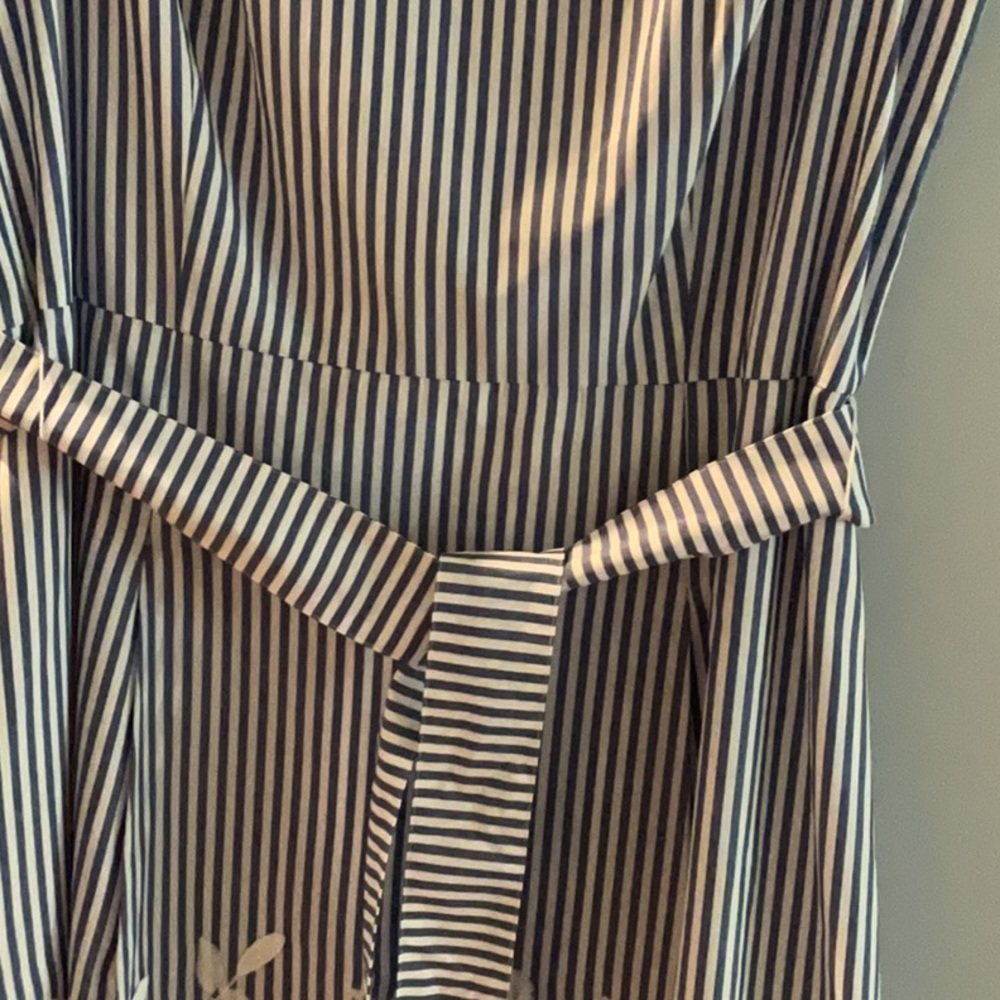 Talbots Blue and White Striped Midi Dress - Picture 8 of 8